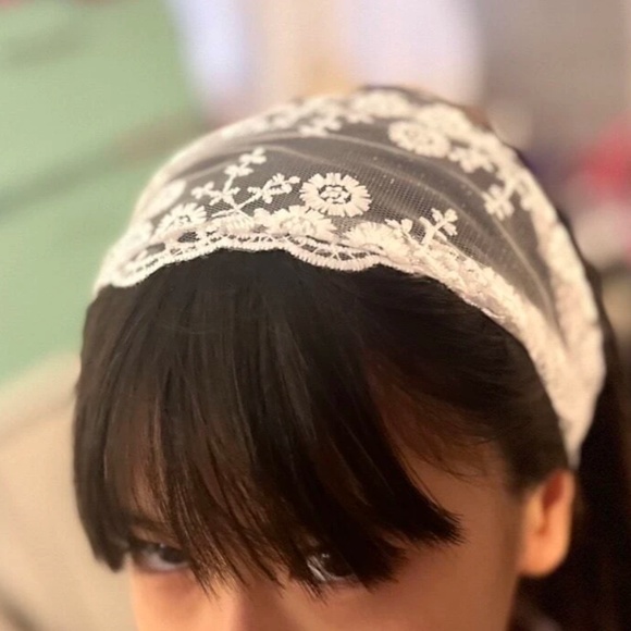 Accessories - Boho Cream Floral Embroidered Stretchy Headband